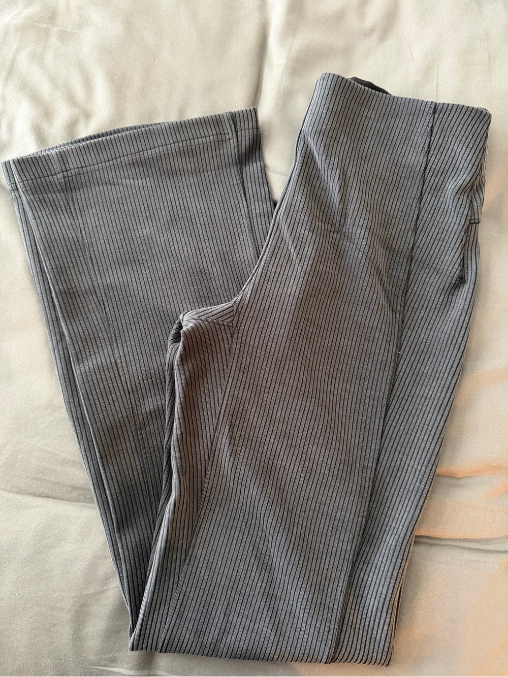 lululemon athletica Gray Pinstripe Boot-Cut Pants